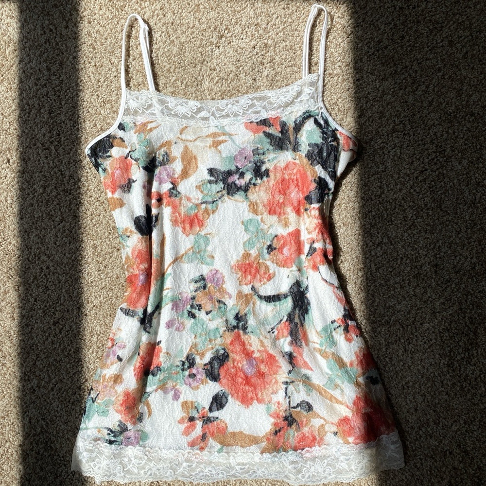 Maurices White and Pink Fitted Camisole